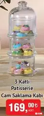 PAŞABAHÇE 3 KATLI PATİSSERİE CAM SAKLAMA KABI